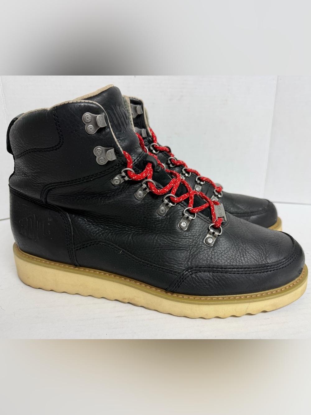 Harley Davidson Men's Salter Black Leather Motorcycle Boots D93647 Size 12 Guc View 2